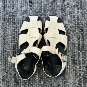 Aquatalia off white fisherman sandals